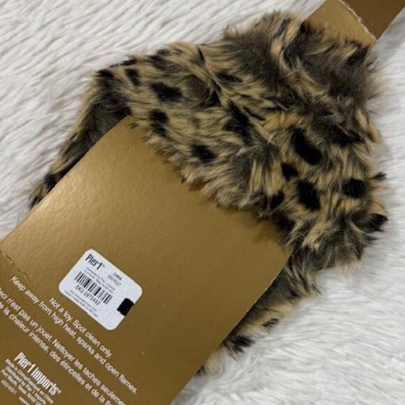 Pier 1 Imports Leopard Faux Fur Rhinestone Brooch Wine Bottle Collar Vinodeco - Picture 6 of 10